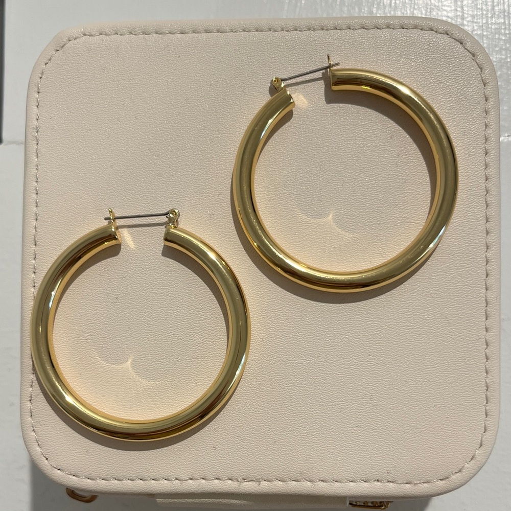 Luv AJ Amalfi Tube Hoops Gold